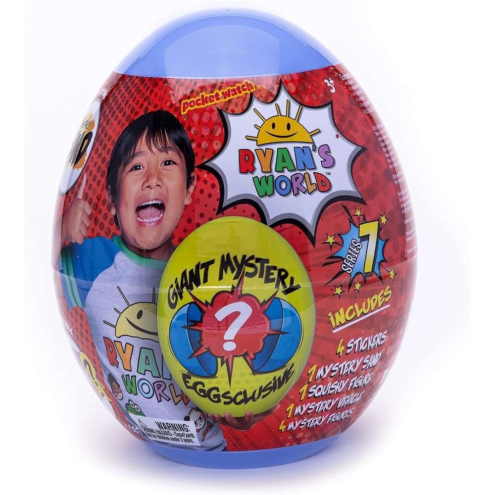 Ryan's World Giant Mystery Egg Kids OS Blue Series 7 Surprise Toy Egg